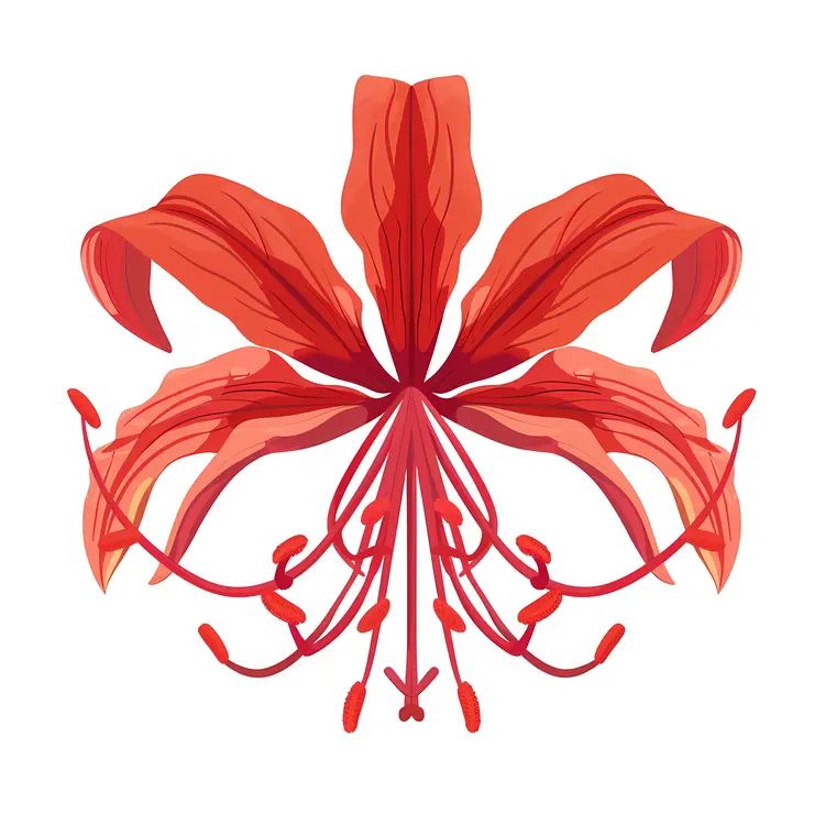 Red Spider Lily with Vibrant Petals