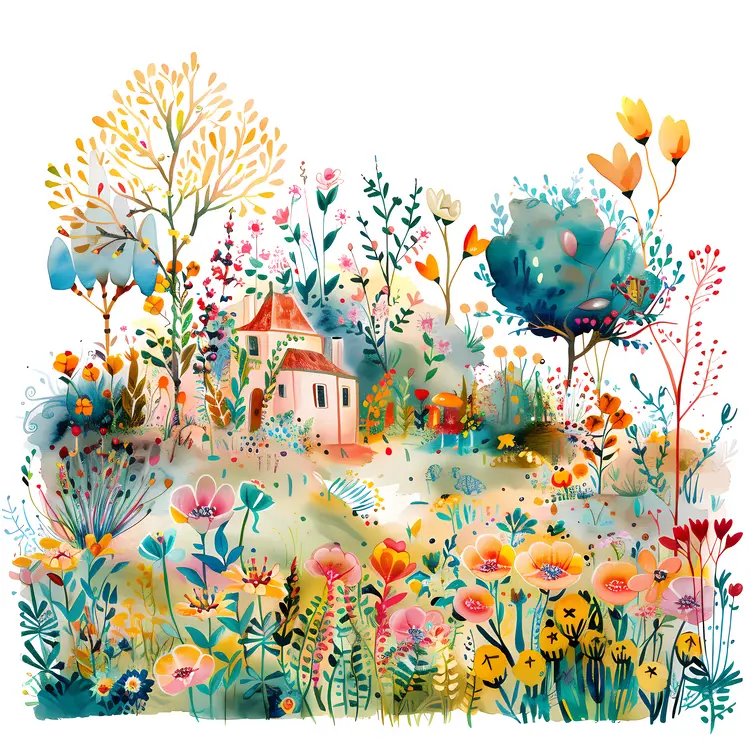 Small cute doodle house