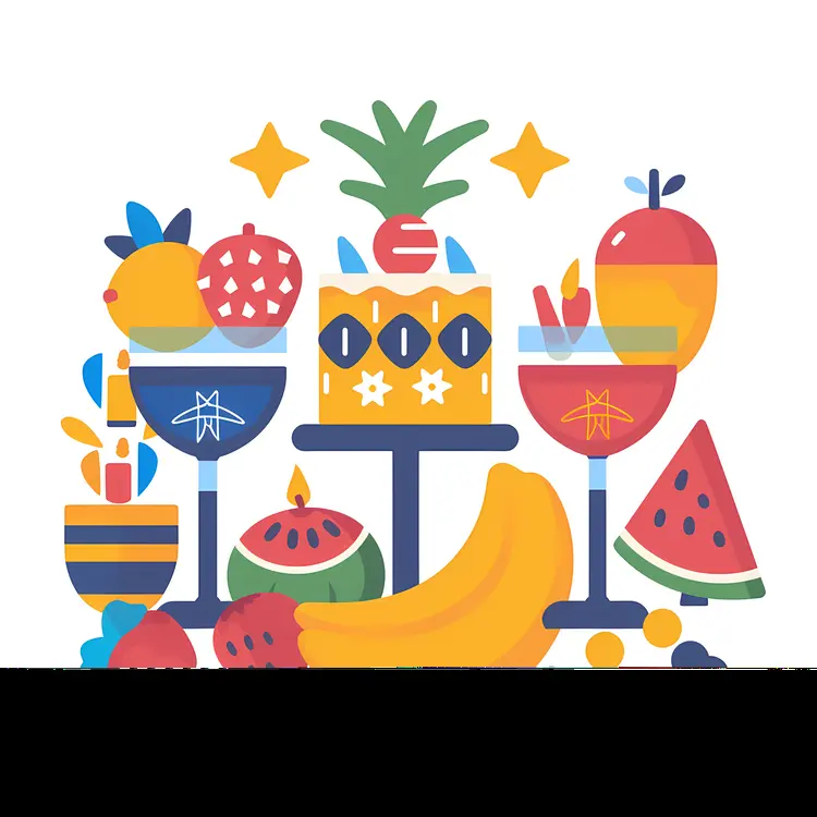 Festive Fruit and Drinks Display
