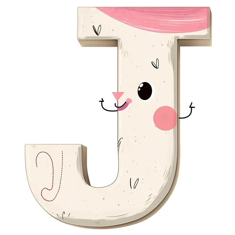 Smiling Cartoon Letter J