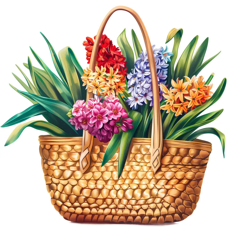 Handcrafted Basket with Fresh Flowers