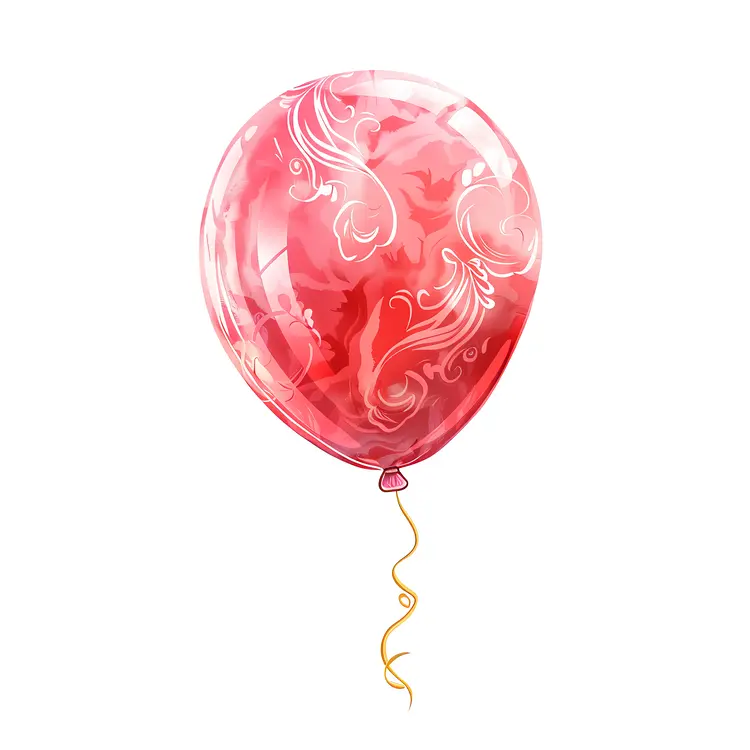 Patterned Red Balloon with String