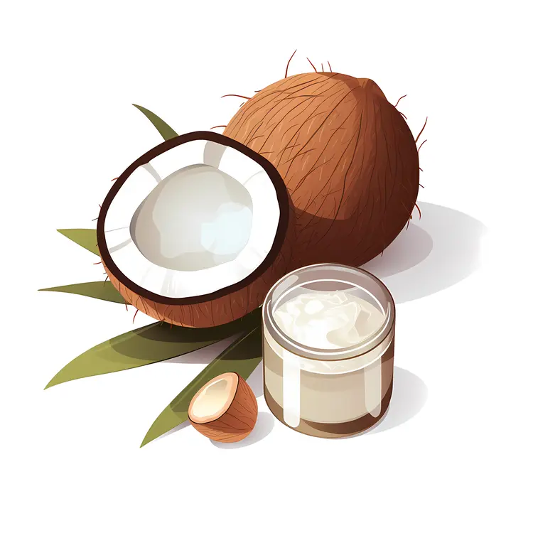 Coconut and Oil in Jar