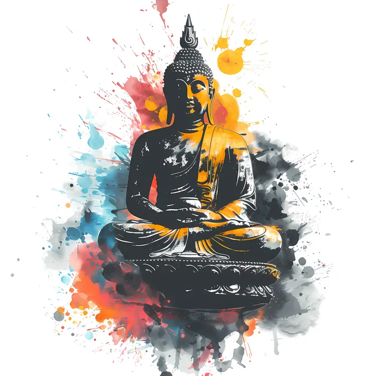 Colorful Abstract Buddha Art