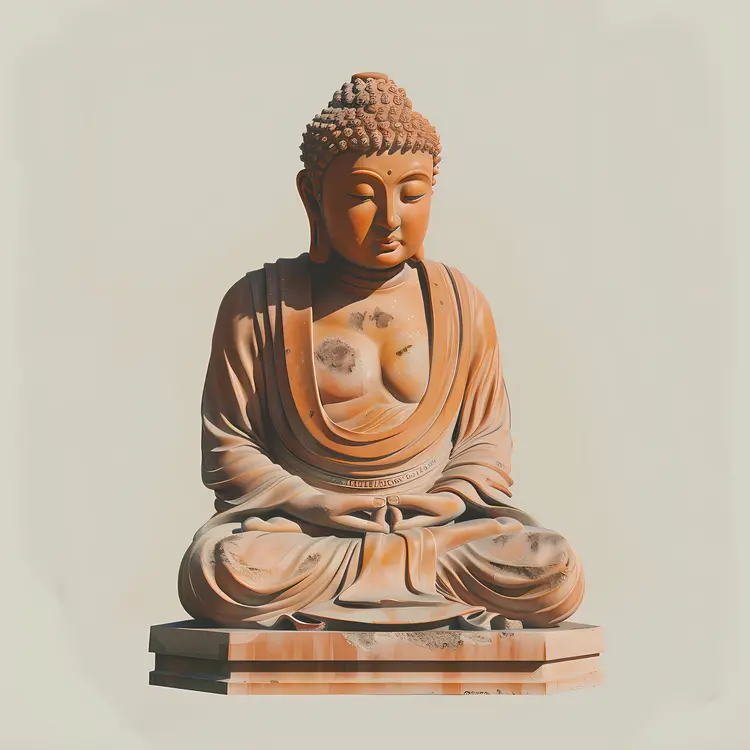 Terracotta Buddha Statue in Meditation