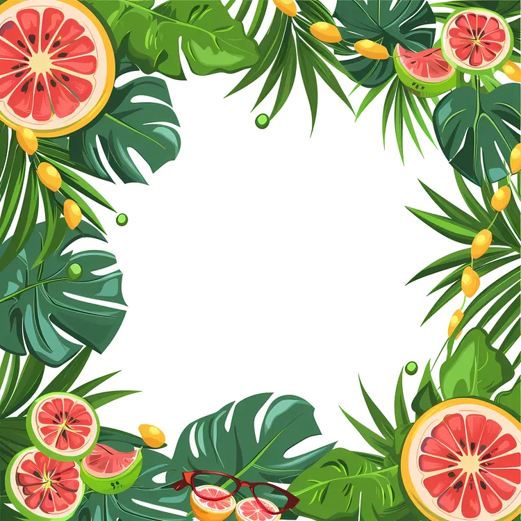Tropical Fruits and Leaves