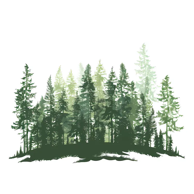 Green Forest Landscape Illustration