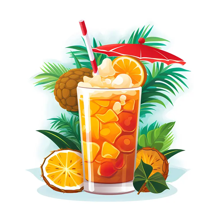 Refreshing Tropical Drink with Orange and Pineapple