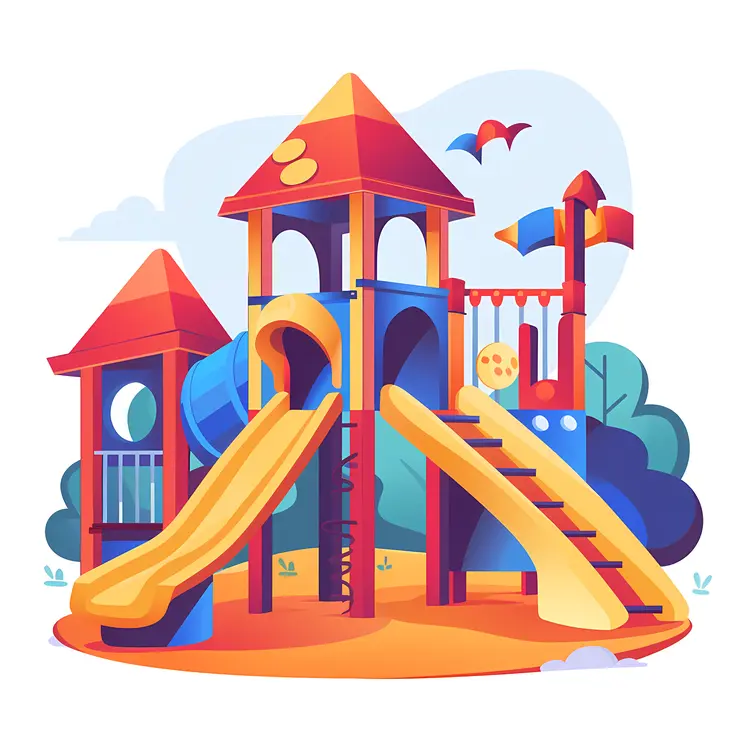 Colorful Playground with Towers