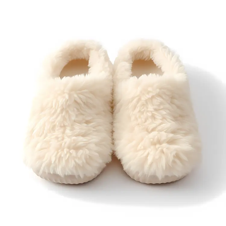 Fuzzy White Slippers for Cozy Home Comfort