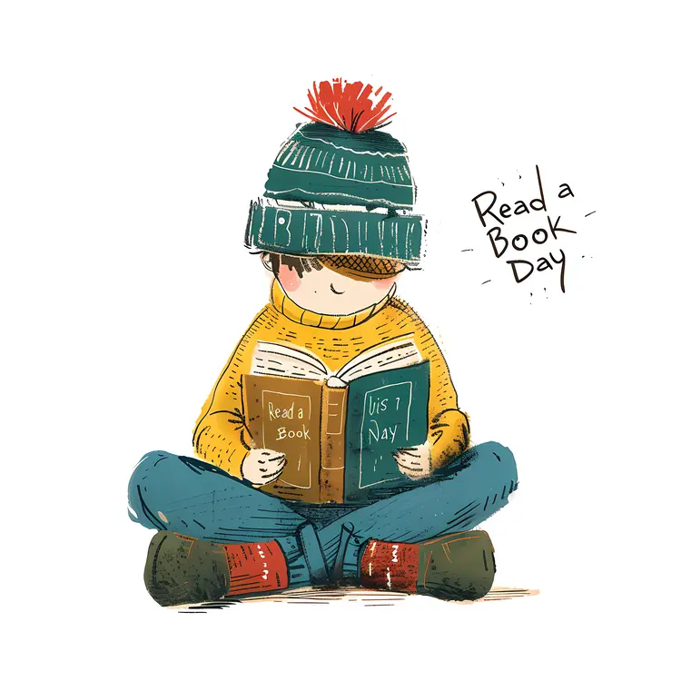 Cute Child Reading a Book