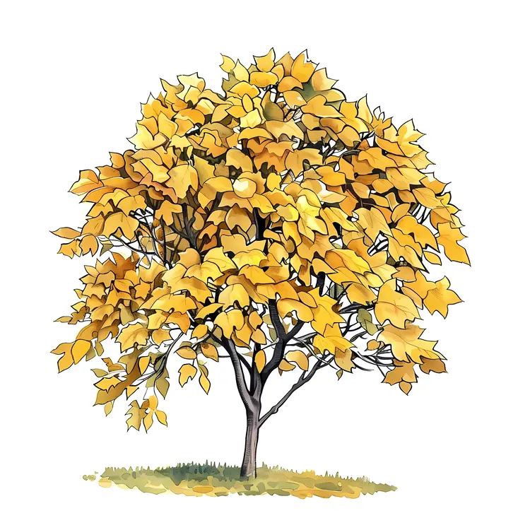 Yellow Tree Illustration