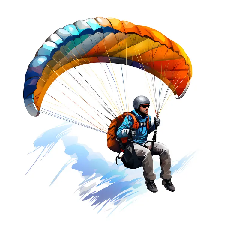 Colorful Paraglider in Action