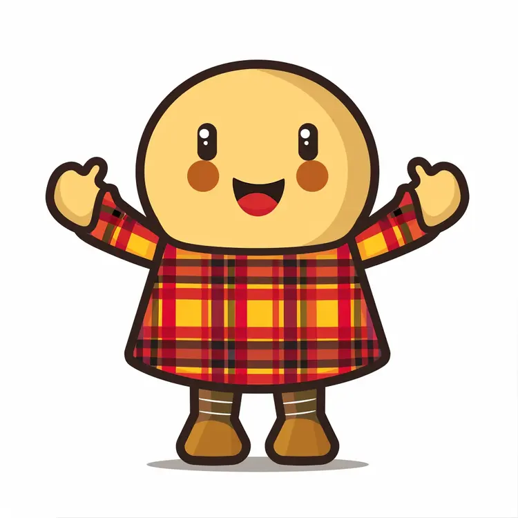 Cartoon Character in Plaid Dress