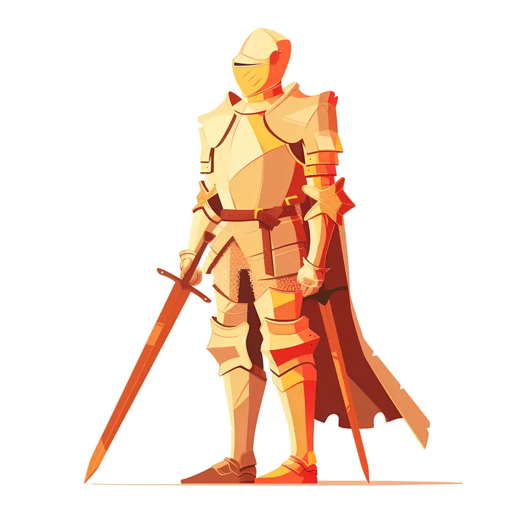 Knight in Golden Armor with Sword