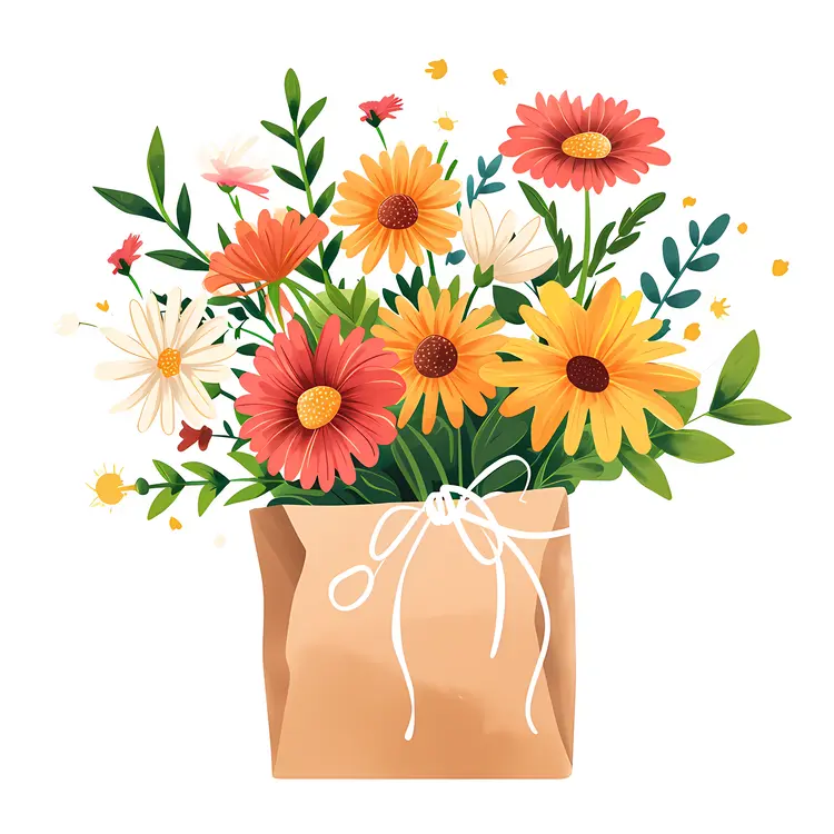 Bouquet in Paper Bag