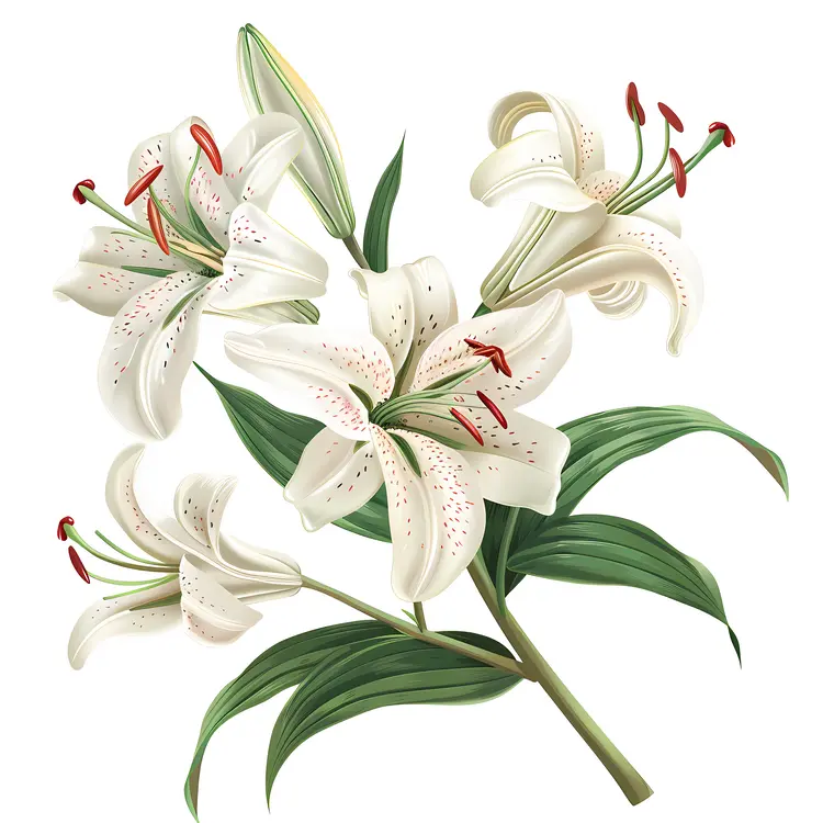 Beautiful White Lilies