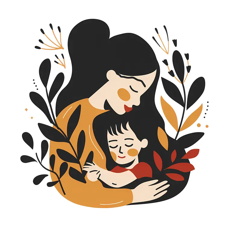 Loving Mother and Child Illustration