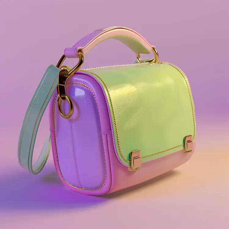 Pastel Handbag on Gradient Background