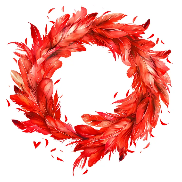 Elegant Red Feather Wreath