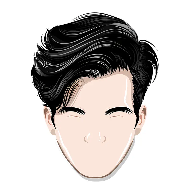 Stylized Black Hair Illustration
