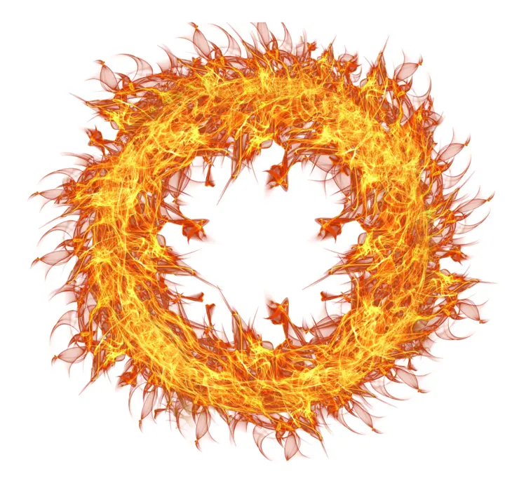 Circular Fire Ring on Transparent Background
