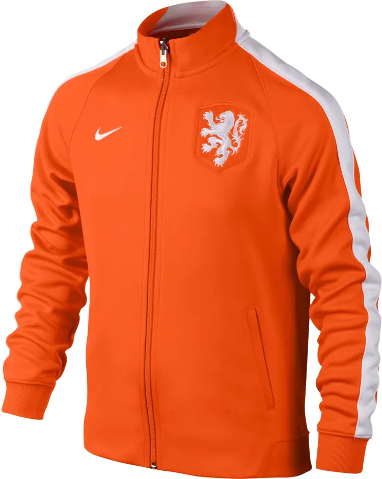 Bright Orange Jacket with White Stripes