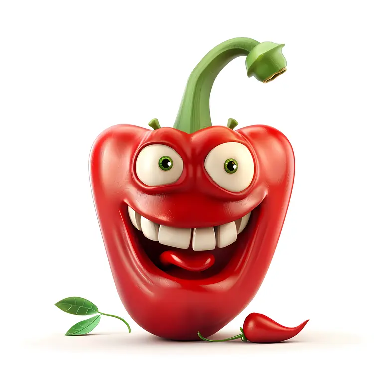 Happy Red Pepper Cartoon
