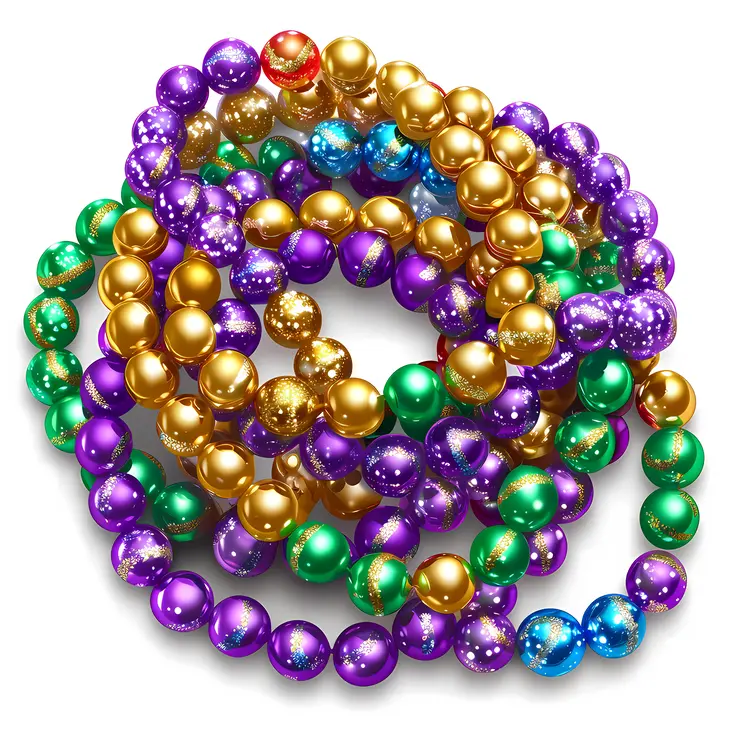 Colorful Beads for Mardi Gras Celebration