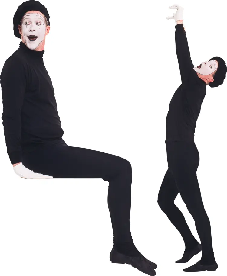 Mime Artist in Black Outfit