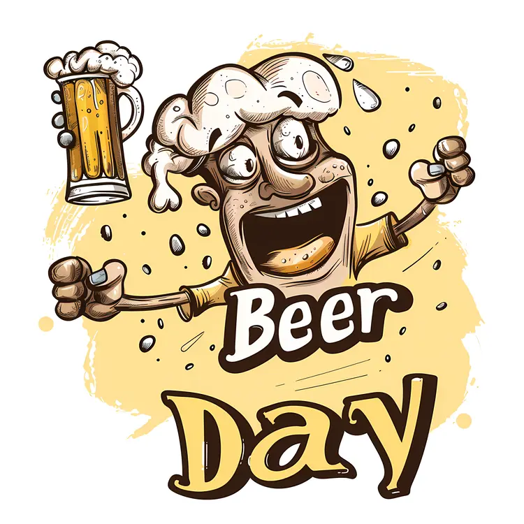 Cartoon Character with Beer Glass