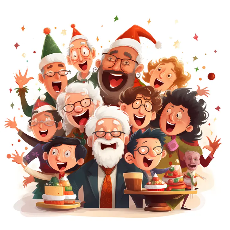 Happy Family Celebrating Christmas Together