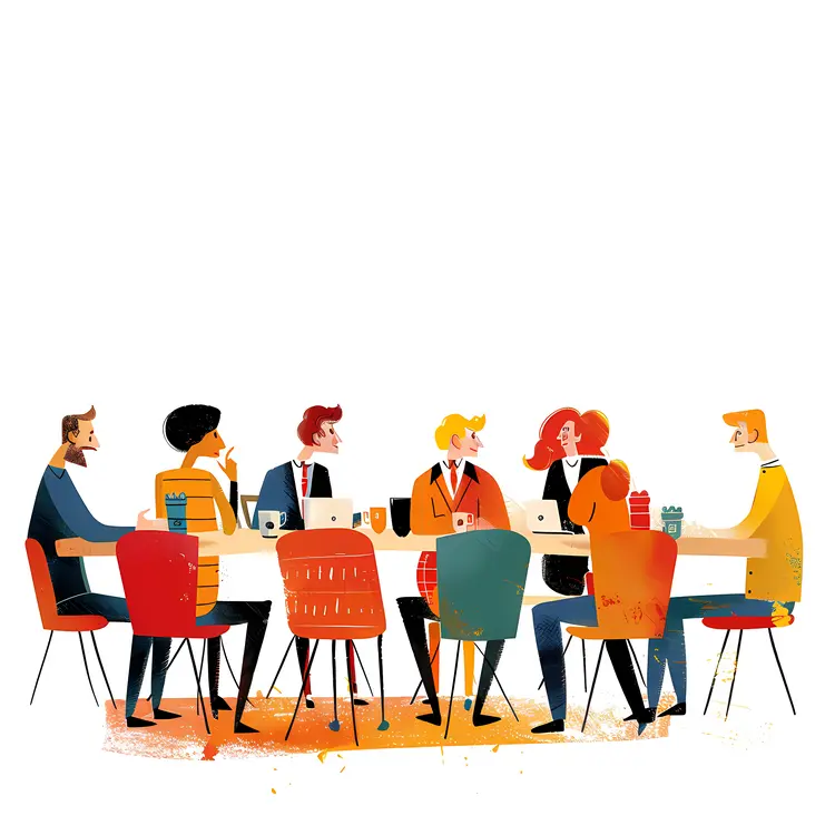 Business Meeting with Team Discussion