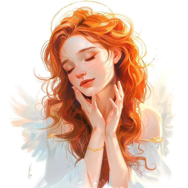 Serene Red-haired Woman Portrait