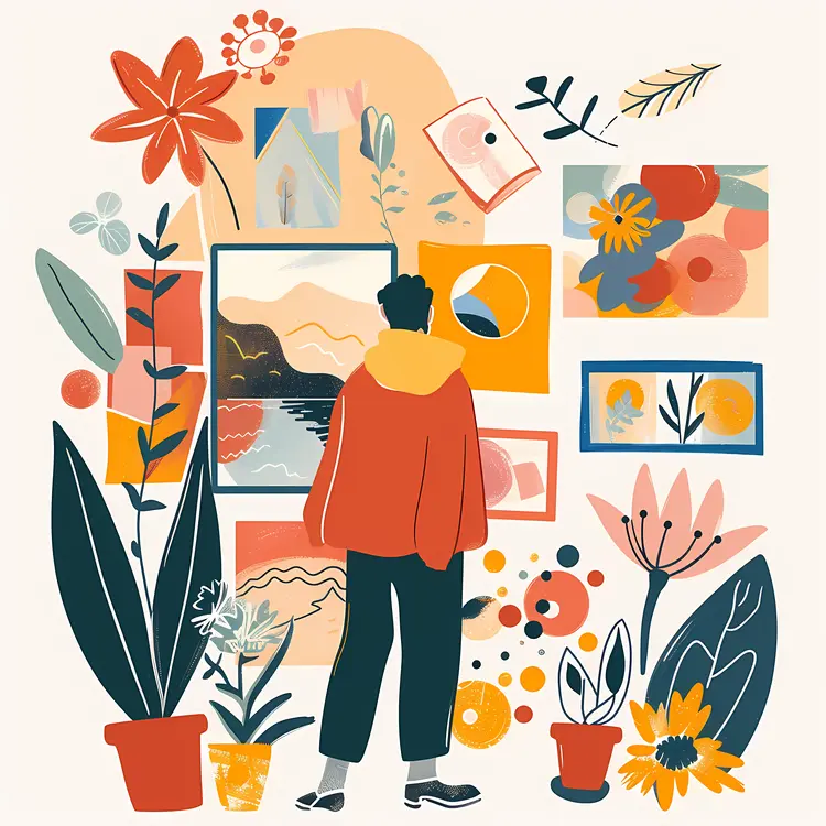 Colorful Floral Art Illustration