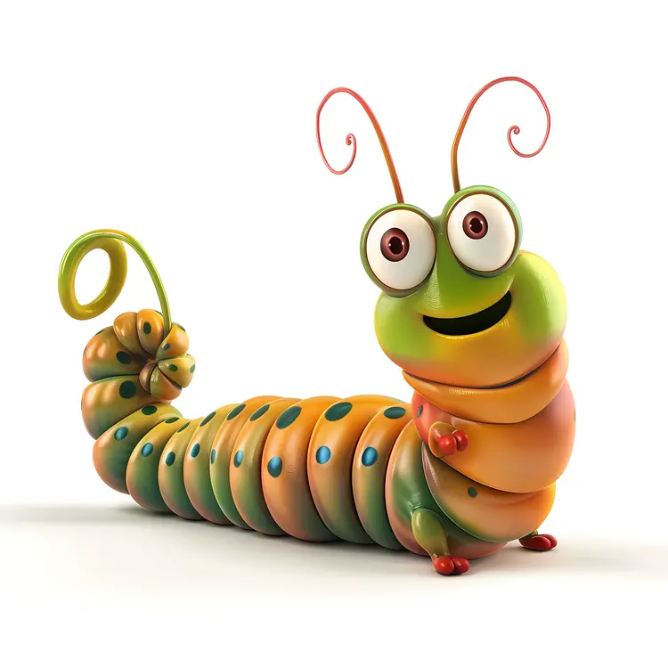 Smiling Colorful Caterpillar Illustration