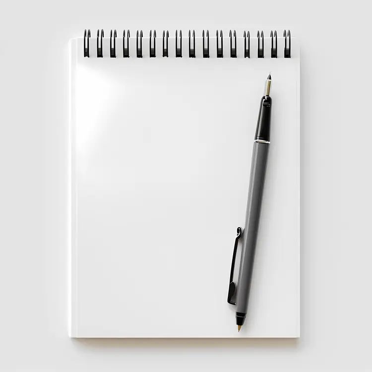 Blank Spiral Notebook with Pen