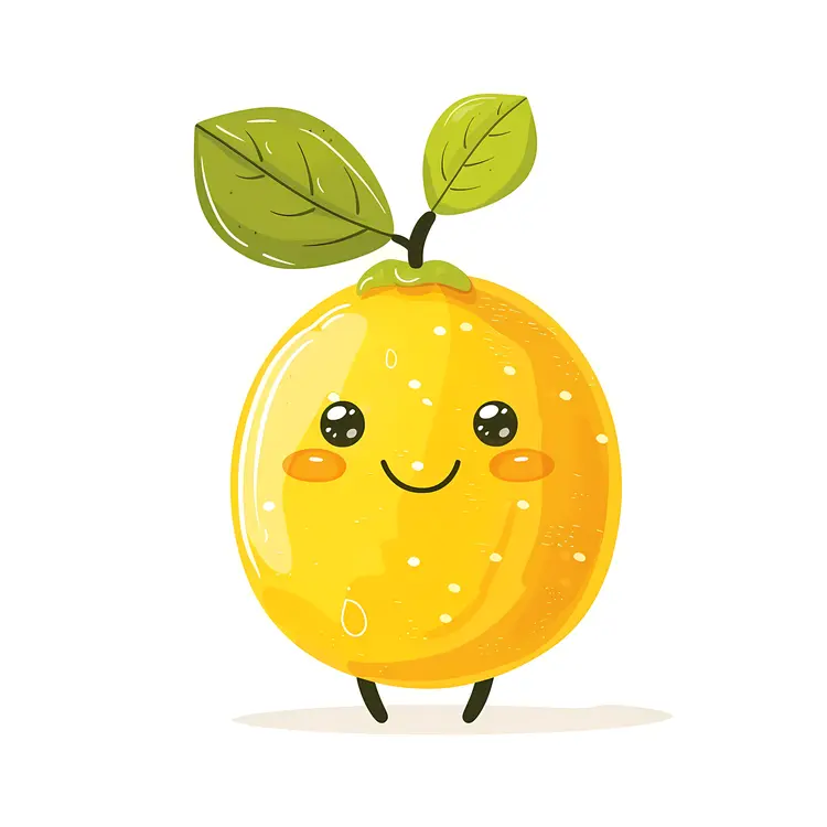 Happy Lemon with Leaf
