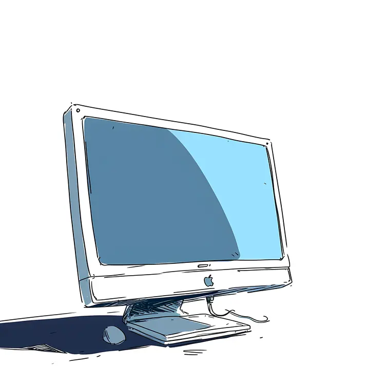 Simple Blue Computer Monitor