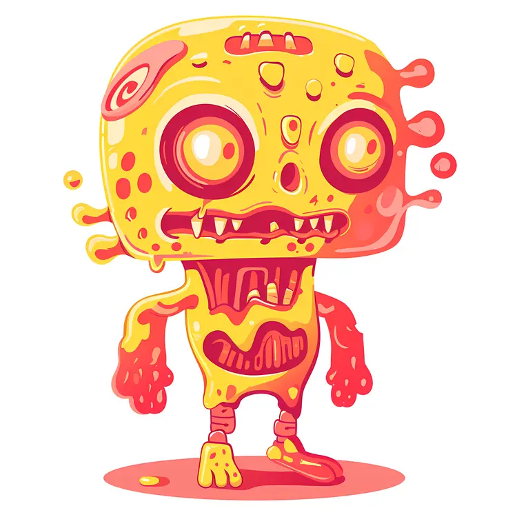 Orange Zombie Cartoon Character