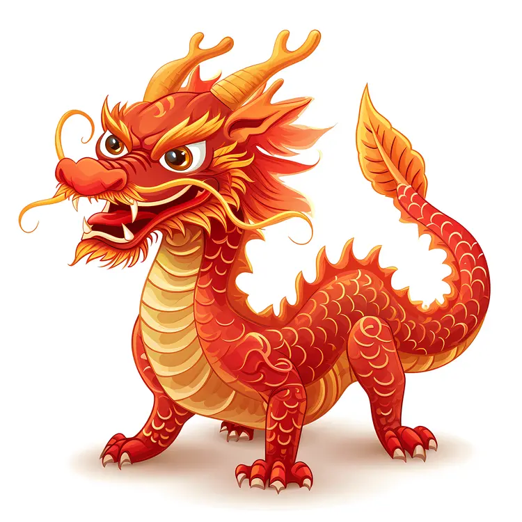 Cute Red Dragon Cartoon
