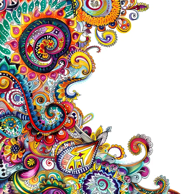 Vibrant Colorful Abstract Corner Design
