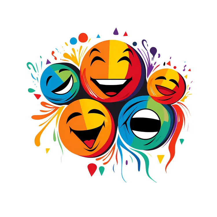 Colorful Happy Smiley Faces