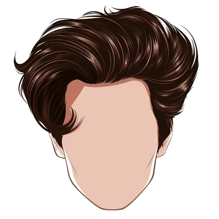 Brown Wavy Hair Illustration