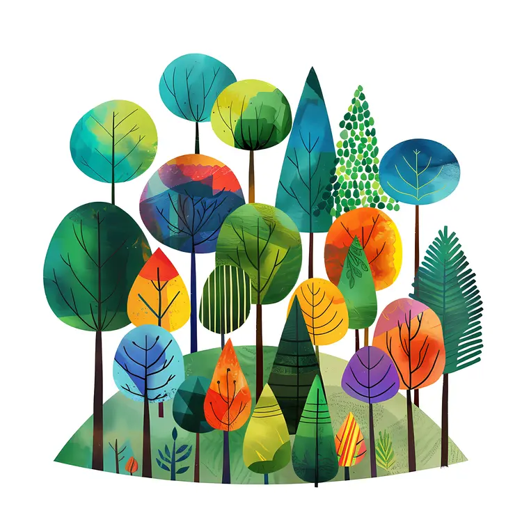 Abstract Forest Illustration