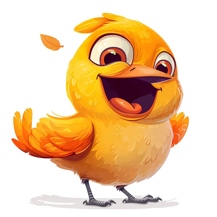 Happy Yellow Bird Cartoon