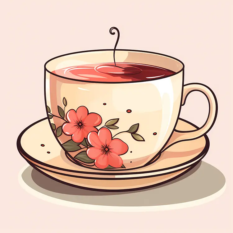Coffee Cup with Floral Design