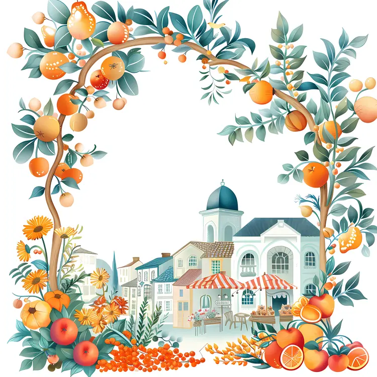 Market Scene with Fruits and Flowers