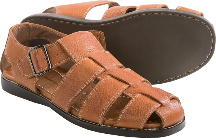 Brown Leather Sandals with Buckle