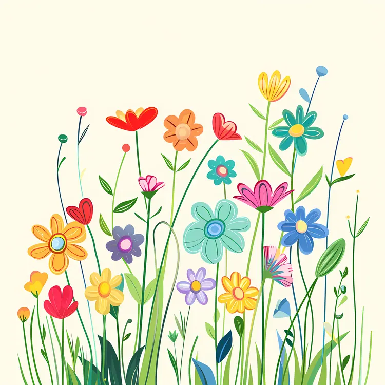 Cartoon Garden Flowers